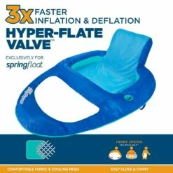 Spring Float Recliner XL Inflatable Pool Lounger With Hyper-Flate Valve -swimming pool supplies shop 170417 swimways spring float recliner xl white 2