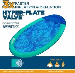 Spring Float Inflatable Pool Lounger With Hyper-Flate Valve - Patterned 12 Spring Float Inflatable Pool Lounger With Hyper-Flate Valve - Patterned -swimming pool supplies shop 170418 swimways spring float with hypervalve white 2