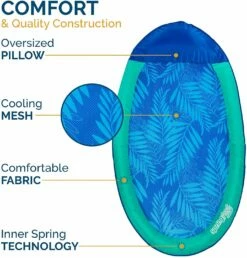 Spring Float Inflatable Pool Lounger With Hyper-Flate Valve - Patterned 11 Spring Float Inflatable Pool Lounger With Hyper-Flate Valve - Patterned -swimming pool supplies shop 170418 swimways spring float with hypervalve white 5