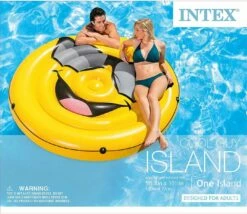 Intex Cool Emoji Island Float -swimming pool supplies shop 170537 intex cool guy emoji island white 5