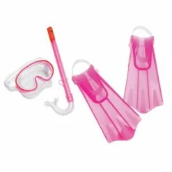 Speedo Kids Aqua Quest Mask Snorkel Fins Combo - Pink